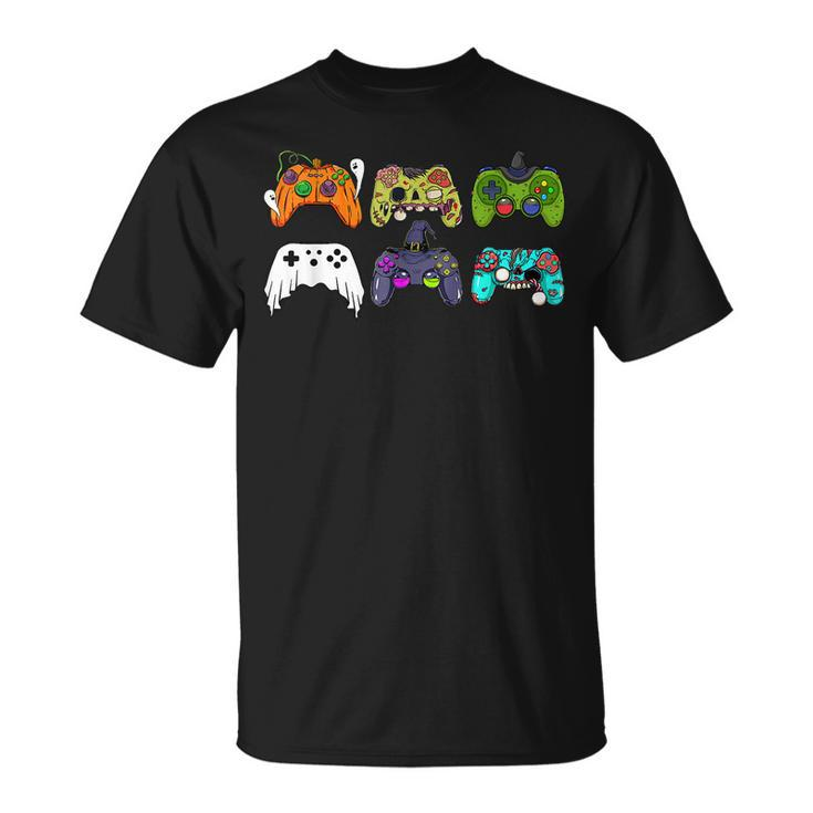 Video Gaming Controllers Game Halloween Gamer Boys T-Shirt