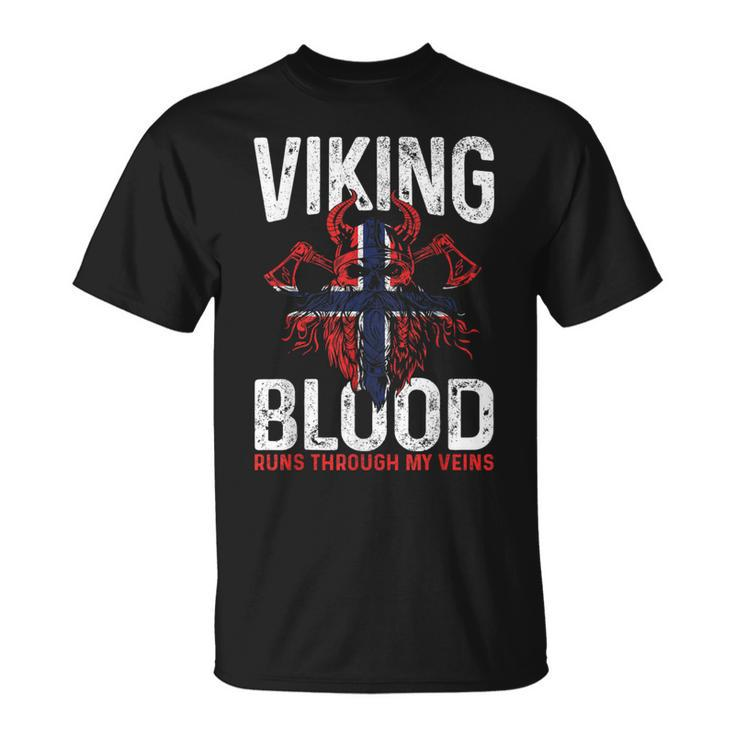 Viking Blood Runs Through My Veins Norwegian Roots Pride T-Shirt