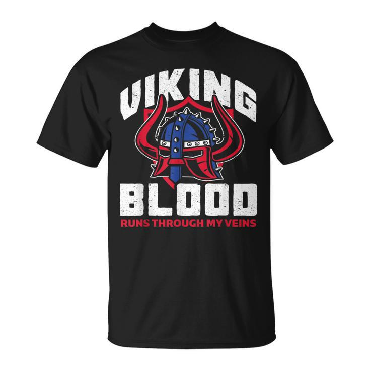 Viking Blood Runs Through My Veins Proud Norwegian Viking T-Shirt