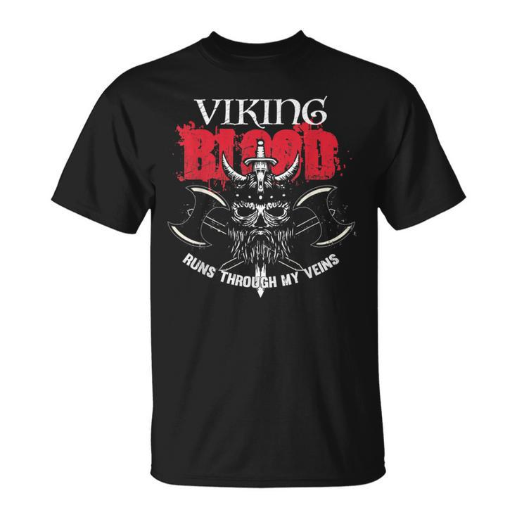 Viking Blood Runs Through My Veins T Ancestor T-Shirt