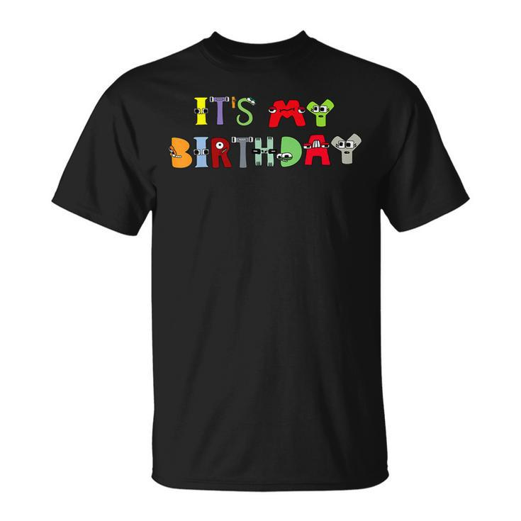 Villain Letter Abc It's My Birthday Evil Alphabet Lore Party T-Shirt