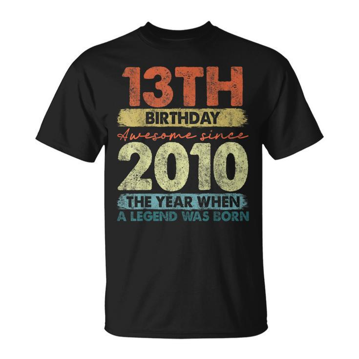 Vintage 2010 13 Year Old Gifts Limited Edition 13Th Birthday  Unisex T-Shirt