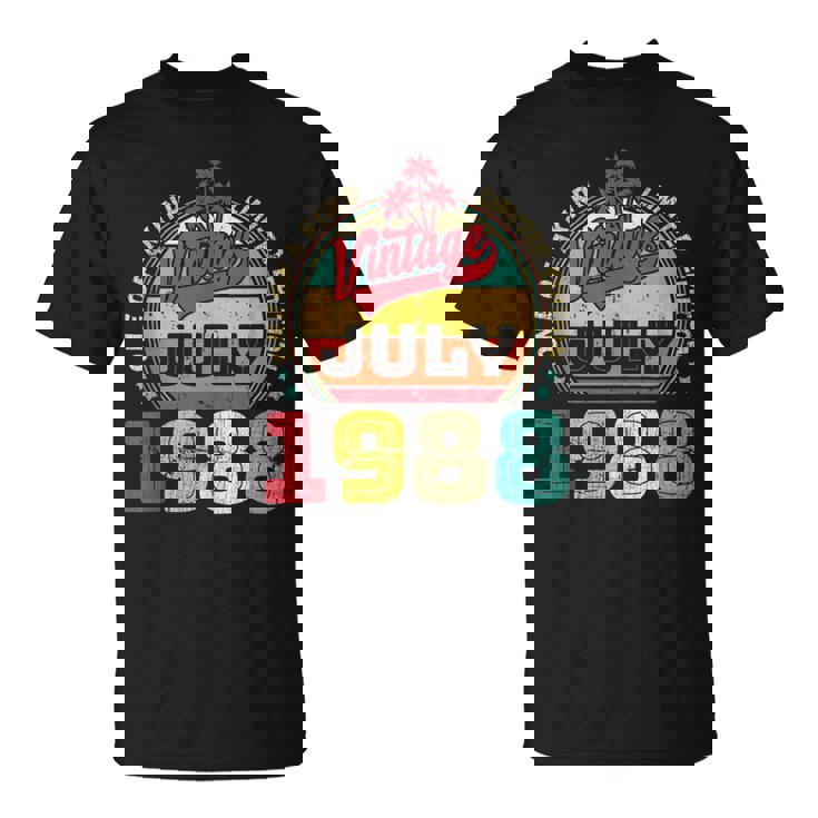 Vintage 35Th Birthday Awesome Since July 1988 Unisex T-Shirt