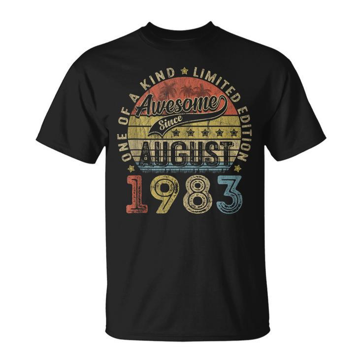 Vintage 40Th Birthday Legend Since August 1983 Gifts For Men  Unisex T-Shirt