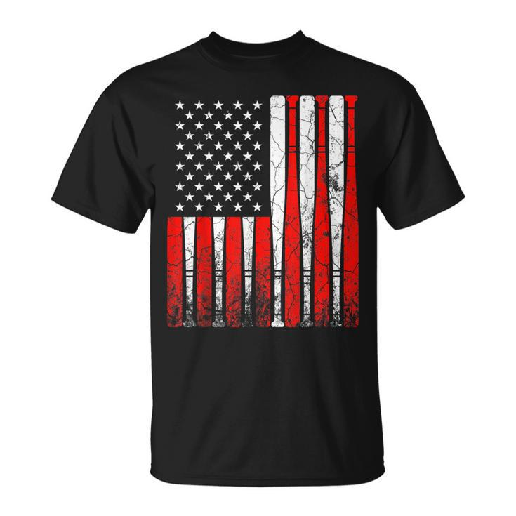 Vintage 4Th July American Flag Baseball Dad Men Boys Kids Unisex T-Shirt
