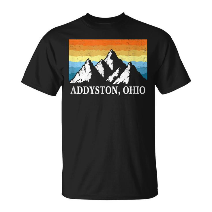 Vintage Addyston Ohio Mountain Hiking Souvenir Print T-Shirt