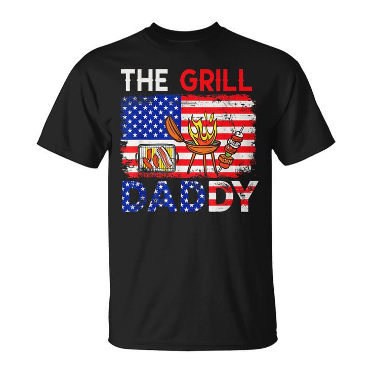 Vintage American Flag The Grill Dad Costume Bbq Grilling T-Shirt