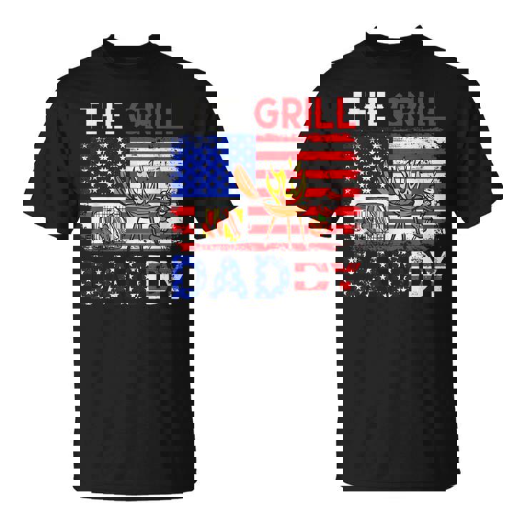 Vintage American Flag The Grill Dad Costume Bbq Grilling T-Shirt
