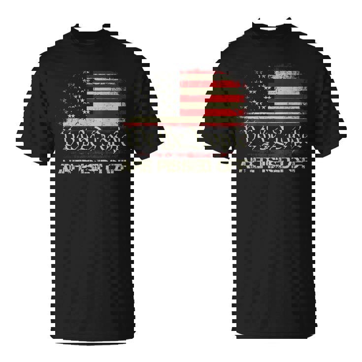 Vintage American Flag We The People Are Pissed Off On Back  Unisex T-Shirt