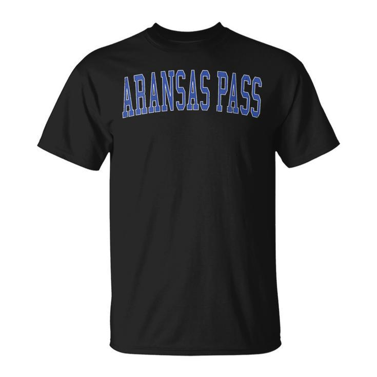 Vintage Aransas Pass Tx Distressed Blue Varsity Style T-Shirt