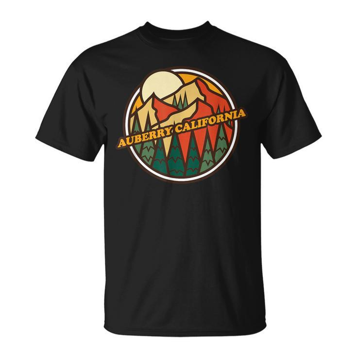 Vintage Auberry California Mountain Hiking Souvenir Print T-Shirt