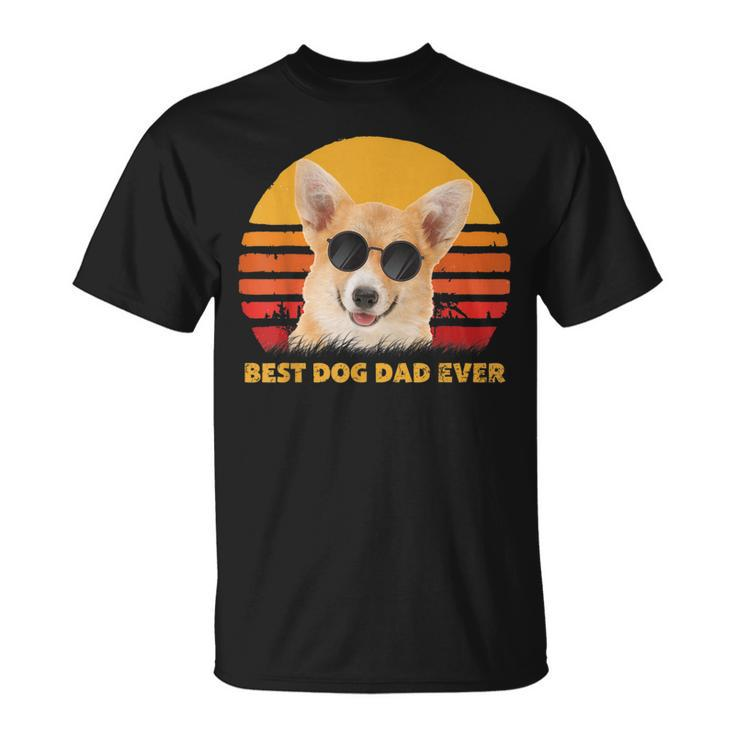 Vintage Best Corgi Dog Dad Ever Puppy Fathers Day  Unisex T-Shirt