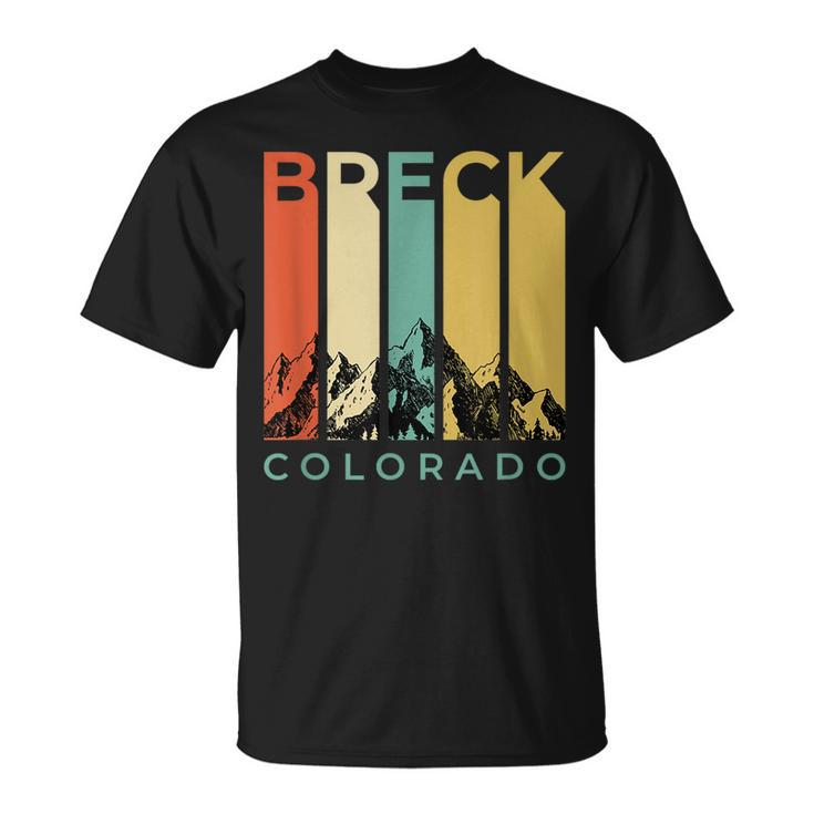Vintage Breckenridge “Breck” Colorado Retro Colored Stripes  Unisex T-Shirt