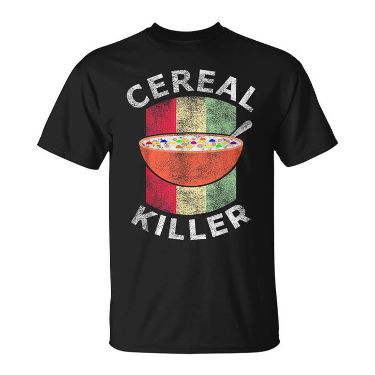 Vintage Cereal Killer Food Pun Funny Cereal Box Halloween Halloween Funny Gifts Unisex T-Shirt
