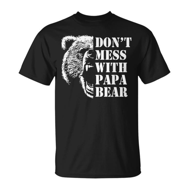 Vintage Dont Mess With Papa Bear Funny Fathers Day  Unisex T-Shirt