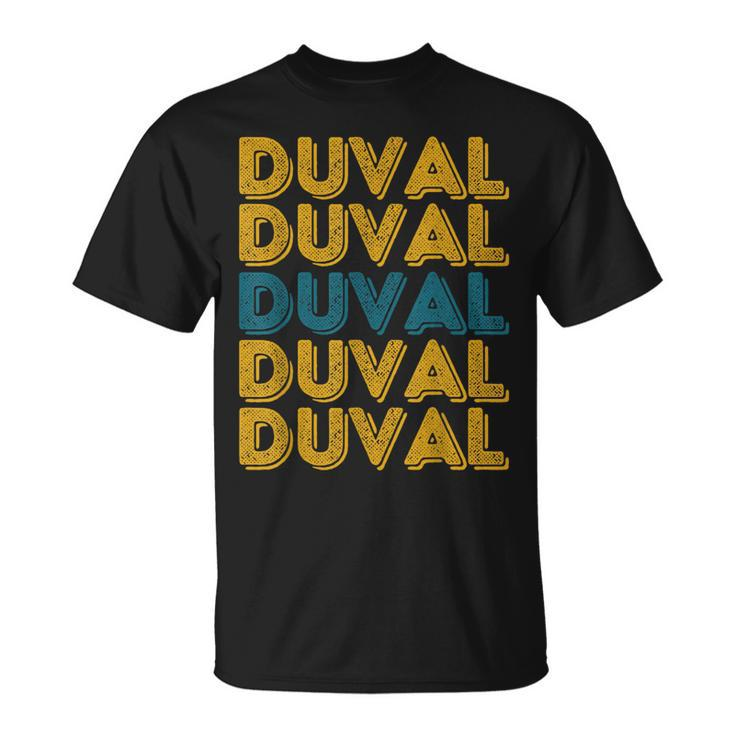 Vintage Duval County Florida Retro Duval Teal And Gold T-Shirt