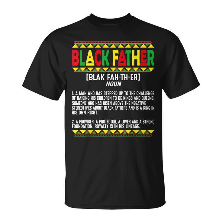 Vintage Fathers Day Black Father Definition African American  Unisex T-Shirt