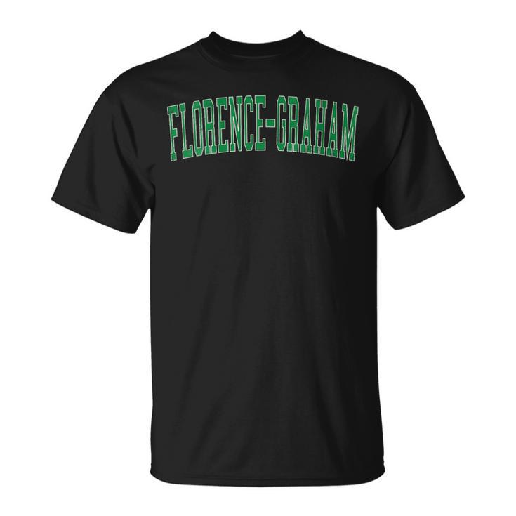 Vintage Florence-Graham Ca Distressed Green Varsity Style T-Shirt