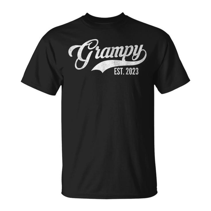 Vintage Grampy Est 2023 First Time Grandpa Fathers Day Gift  Gift For Mens Unisex T-Shirt