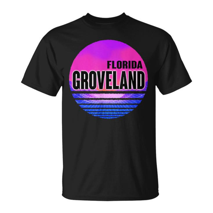 Vintage Groveland Vaporwave Florida T-Shirt