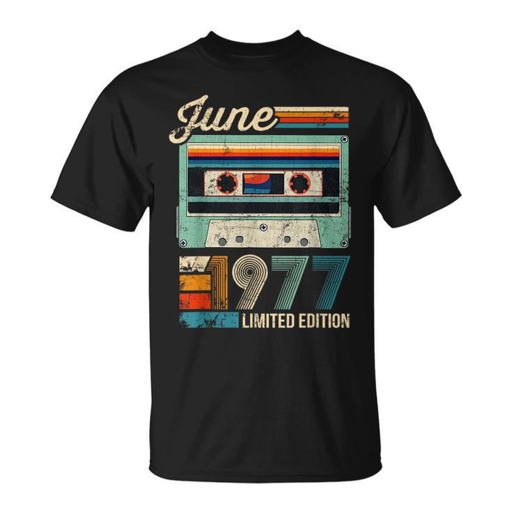 Vintage June 1977 Cassette Tape 46Th Birthday Decorations  Unisex T-Shirt
