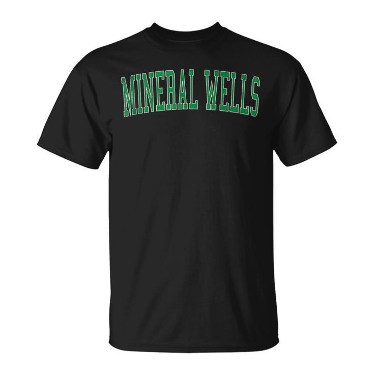 Vintage Mineral Wells Tx Distressed Green Varsity Style T-Shirt