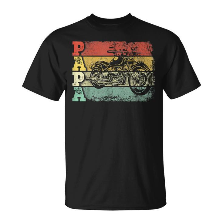 Vintage Motorcycle Papa Biker Motorcycle Rider Fathers Day Gift For Mens Unisex T-Shirt