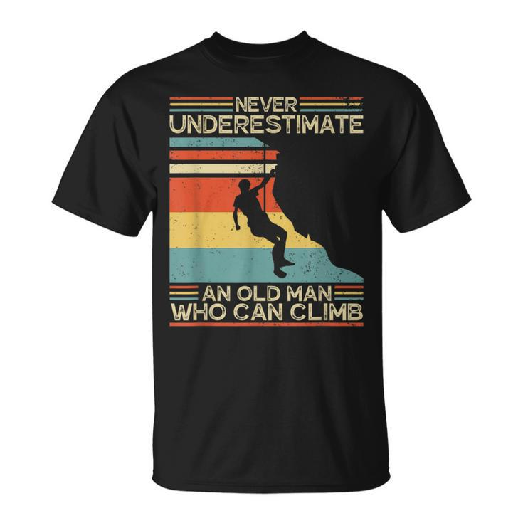 Vintage Never Underestimate An Old Man Who Can Climb Unisex T-Shirt