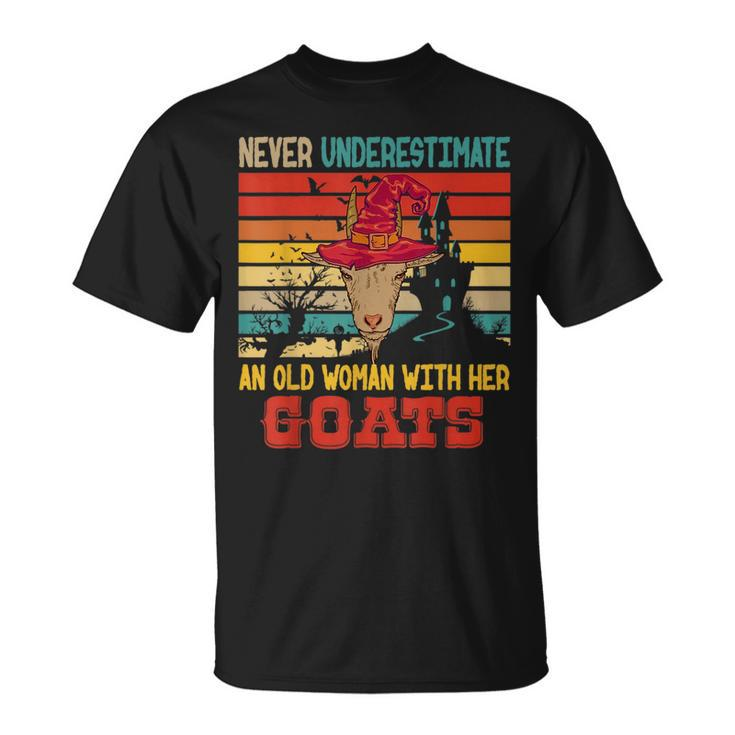 Vintage Never Underestimate An Old Woman With Her Goats Unisex T-Shirt