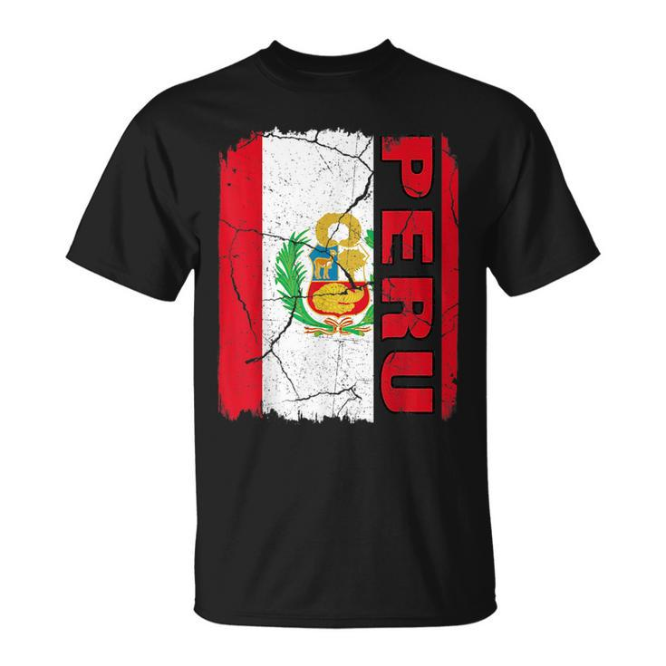 Vintage Peruvian Flag Peru Pride Roots Heritage Gift  Unisex T-Shirt