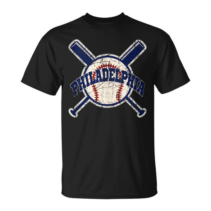Vintage Philadelphia Baseball Retro Philly Cityscap T-Shirt