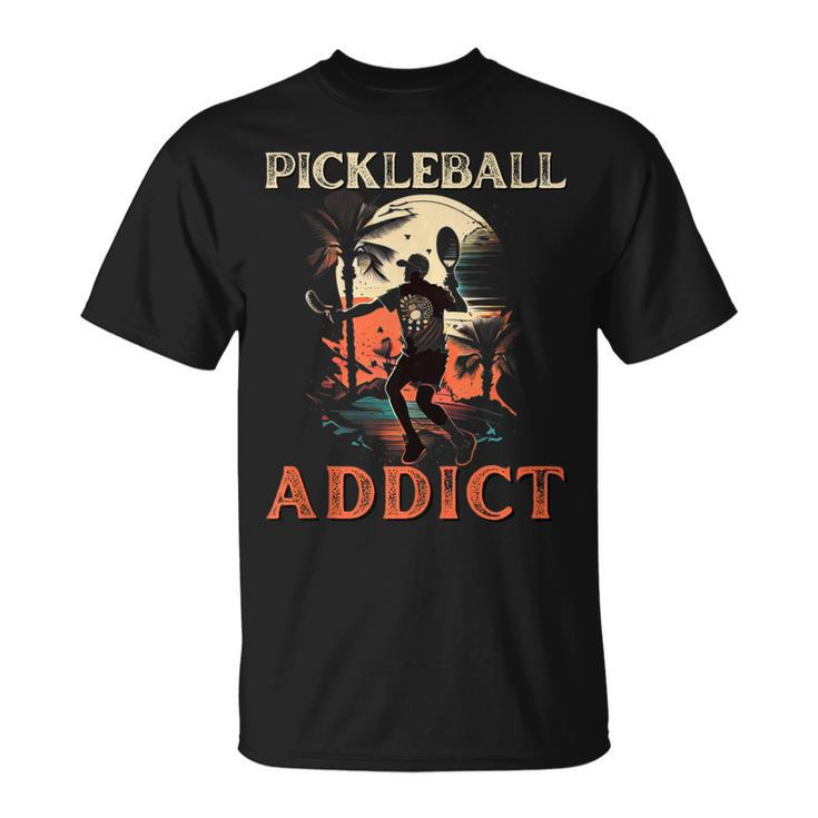 Vintage Pickleball Addict Player For Paddleball Lover  Unisex T-Shirt