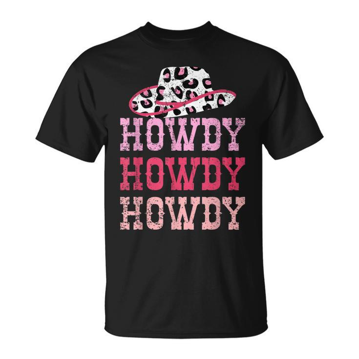 Vintage Pink Howdy Rodeo Western Country Southern Cowgirl Unisex T-Shirt