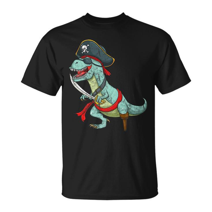 Vintage Pirate Dinosaur T Rex Funny Tyrannosaurus Halloween Dinosaur Funny Gifts Unisex T-Shirt