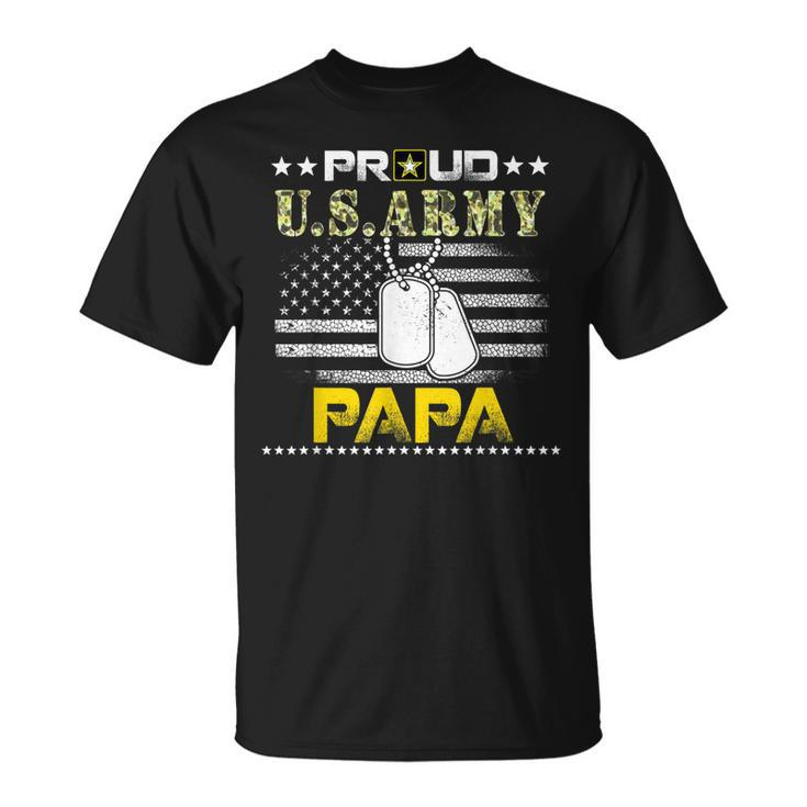 Vintage Proud Papa Usarmy Veteran Flag Gift  Unisex T-Shirt