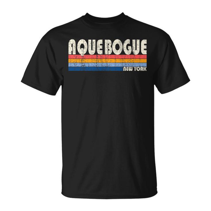 Vintage Retro 70S 80S Style Hometown Of Aquebogue Ny T-Shirt
