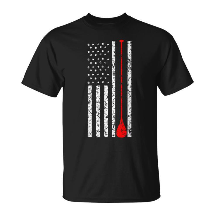 Vintage Sup Stand Up Paddle Board Usa Flag T-Shirt