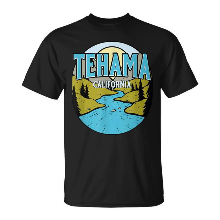 Vintage Tehama California River Valley Souvenir Print T-Shirt