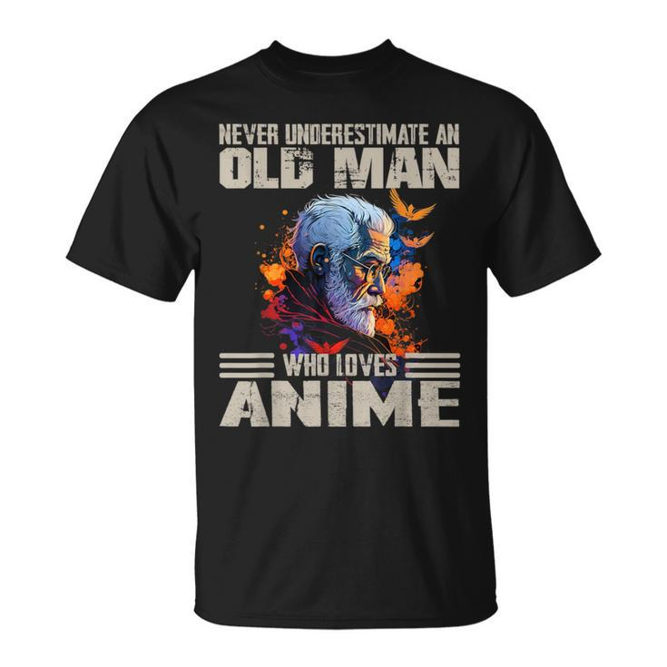Vintage Never Underestimate An Old Man Who Loves Anime Cute T-Shirt