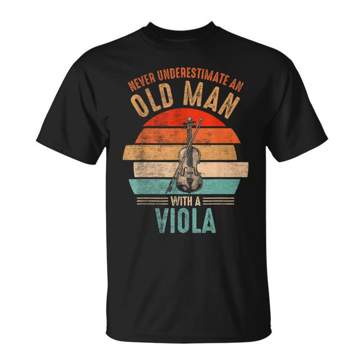 Vintage Never Underestimate An Old Man With A Viola T-Shirt