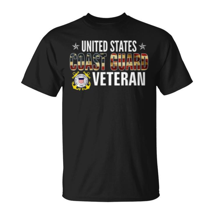 Vintage United States Coast Guard Veteran American Flag Gift  Unisex T-Shirt
