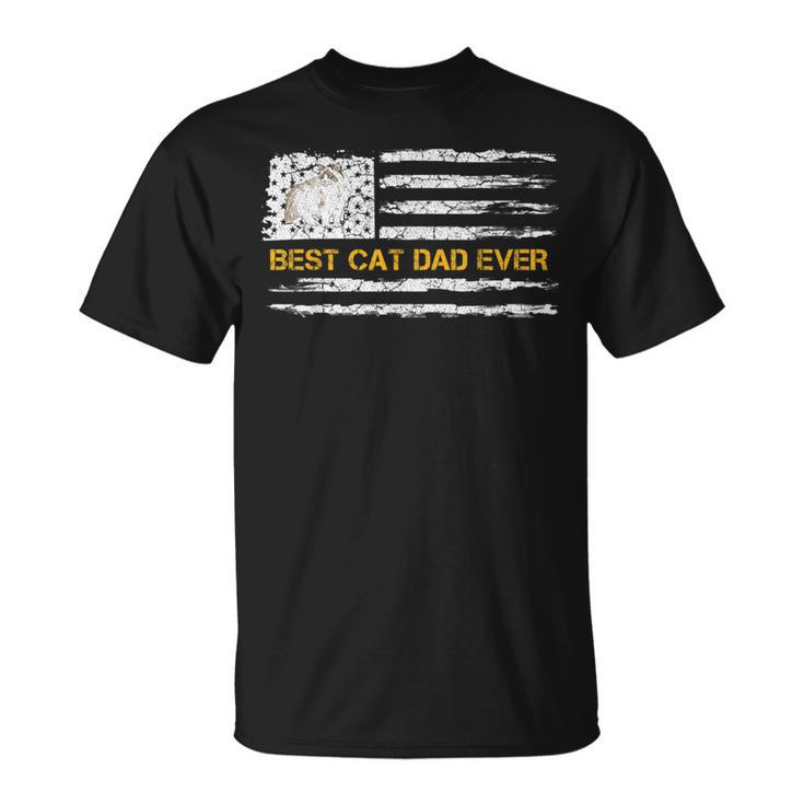 Vintage Usa American Flag Best Ragdoll Dad Ever Kitty Lover T-Shirt