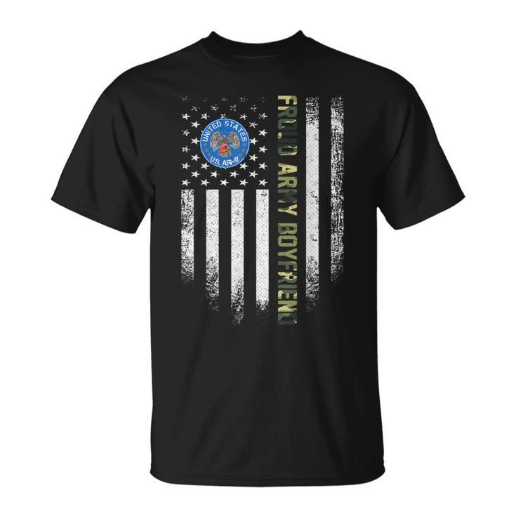 Vintage Usa American Flag Proud Us Army Veteran Boyfriend  Unisex T-Shirt