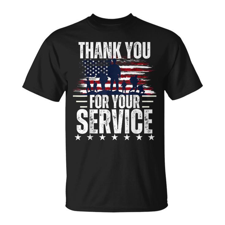 Vintage Veteran Thank You For Your Service Veteran's Day T-Shirt