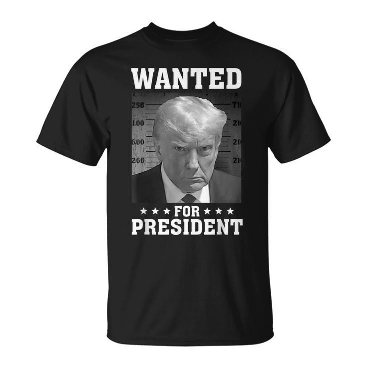 Wanted Donald Trump For President 2024 Usa Flag Vintage T-Shirt