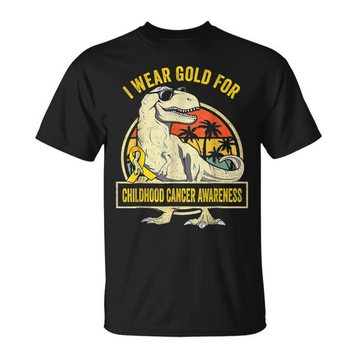 I Wear Gold For Childhood Golden Ribbon Cancer Awareness T-Shirt