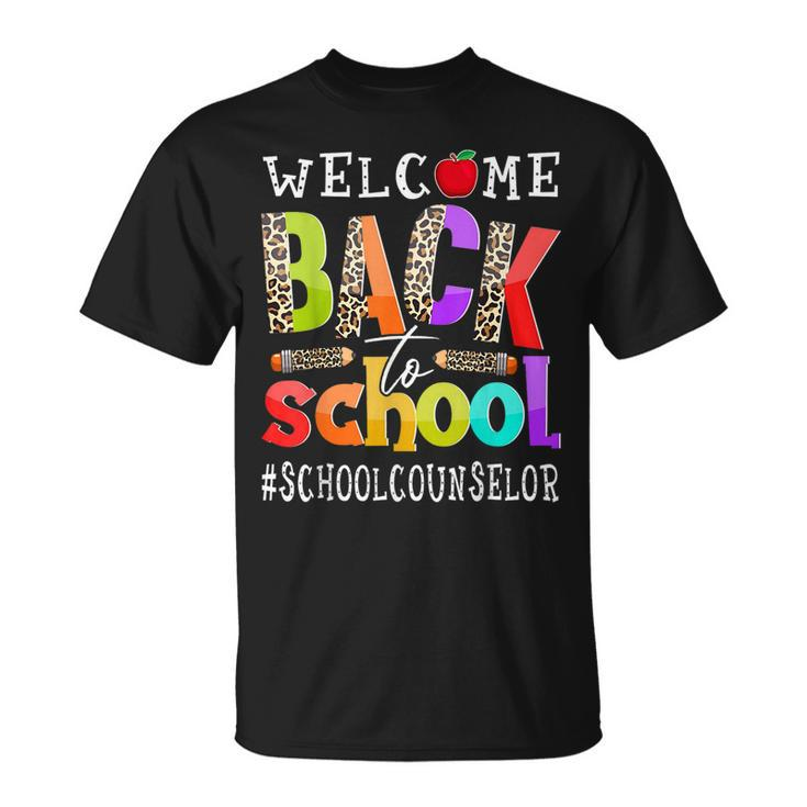 Welcome Back To School Counselor First Day Of School Leopard  Unisex T-Shirt