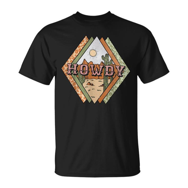 Western Country Cowgirl Rodeo Horse Girl Howdy Cactus Desert Unisex T-Shirt