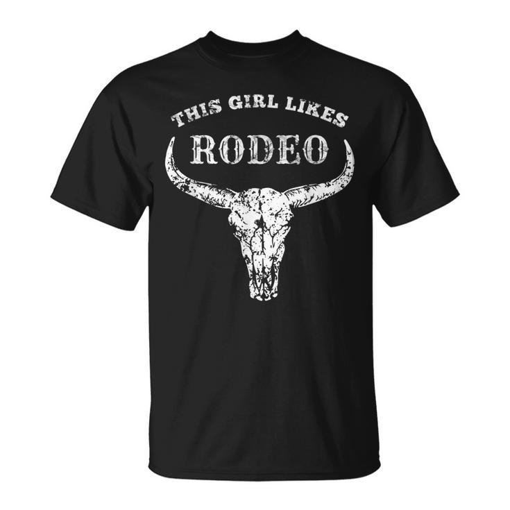 Western Country This Girl Likes Rodeo Howdy Vintage Cowgirl Unisex T-Shirt