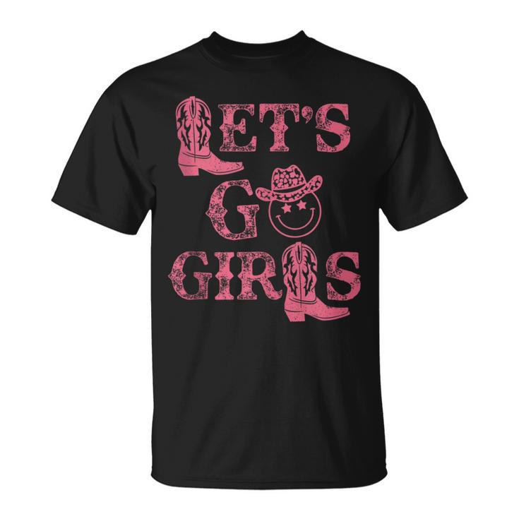 Western Lets Go Girls Bridal Bachelorette Party Matching  Unisex T-Shirt